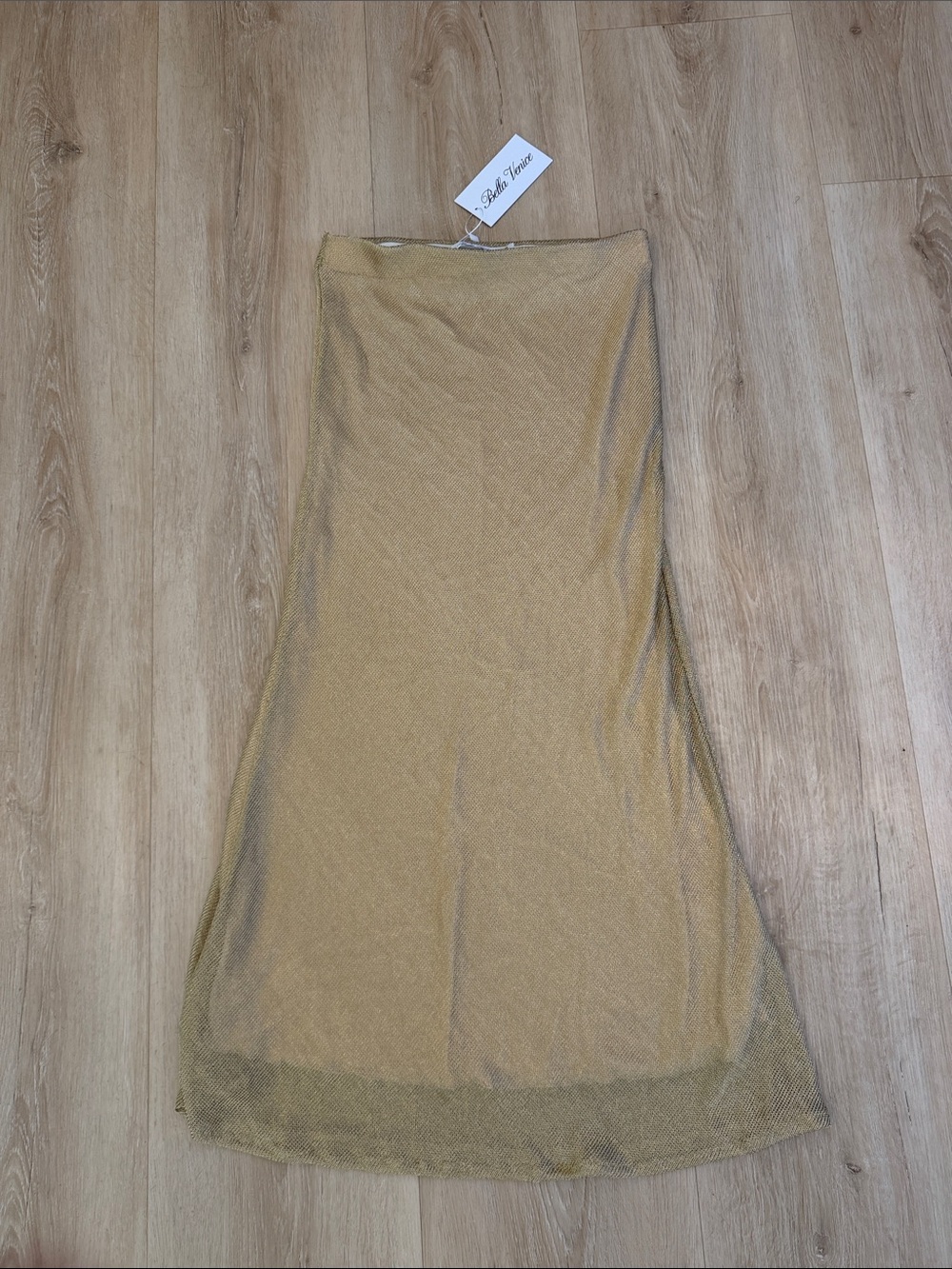 Bella Venice bebe Metallic Gold Mesh A-Line Skirt